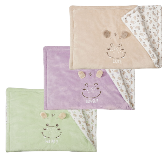 Beige, Lila und Grün-farbene Kinderdecken