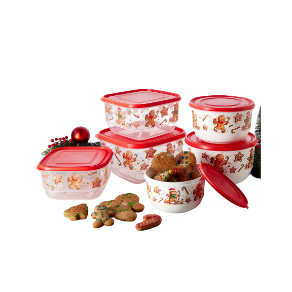 Viele unterschiedliche Weihnachtsdosen in verschiedenen Größen und Formen