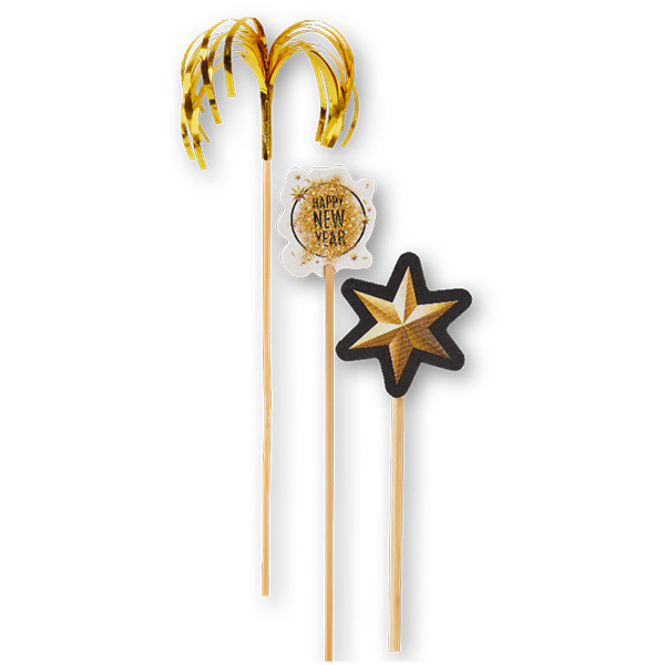 Holzspieße Getraenkedeko Silvester