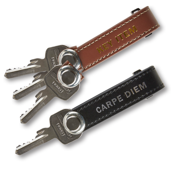 Schluesselorganizer in Braun und Schwarz