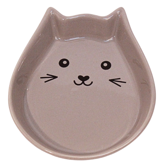 Futternapf in Form einer Katze in braun