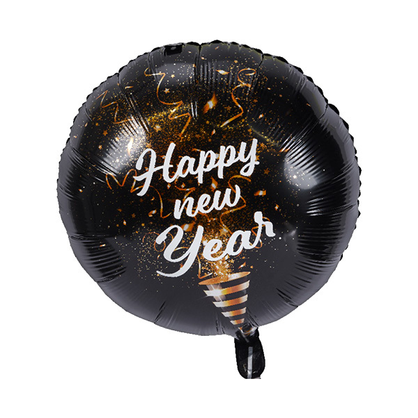 Schwarze Happy New Year Luftballons