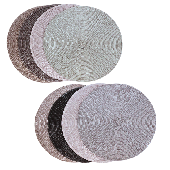 Geflochtene Dekounterlagen in unterschiedlichen Farben