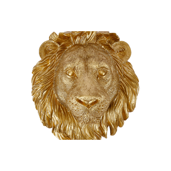 Goldener Loewenkopf Wanddekoration