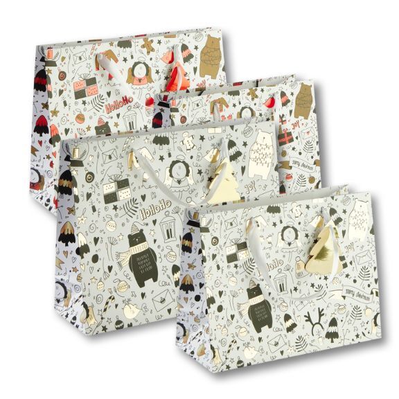 Weihnachtliche Geschenktasche mit einem Henkel vorne