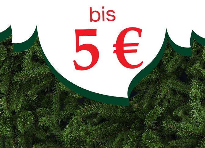 Information mit der Aufschrift "bis 5€"