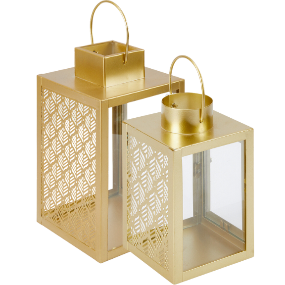 Goldene Metall Laterne