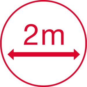 Symbol 2 Meter Abstand