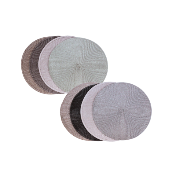 Unterschiedlich farbene Dekounterlagen geflochten