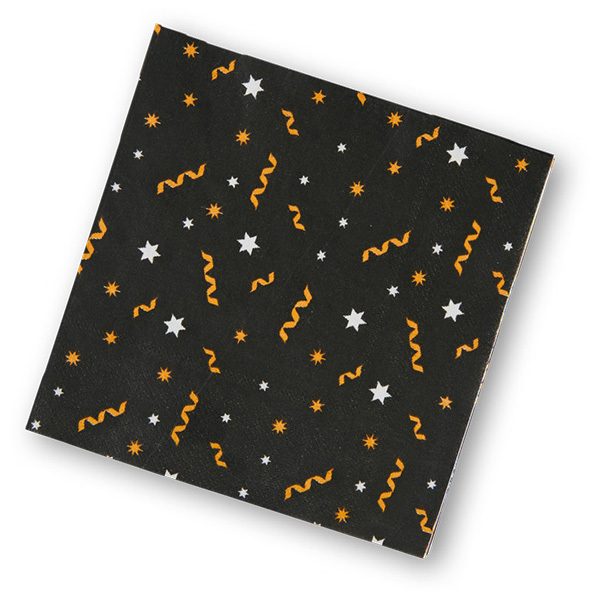 Schwarze Silvester Servietten