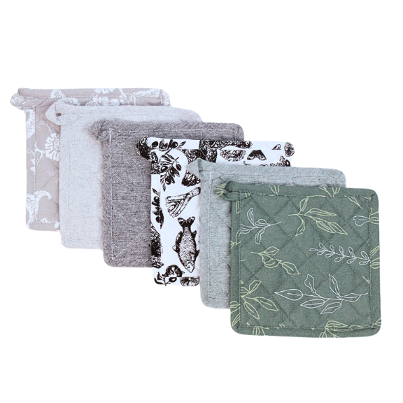 Unterschiedliche Designs an Topflappen