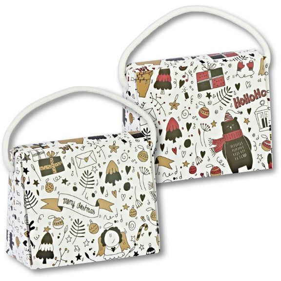 Weihnachtliche Geschenktasche mit einem Henkel oben