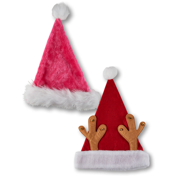 Weihnachtsmuetze, auch in Form eines Rentiers