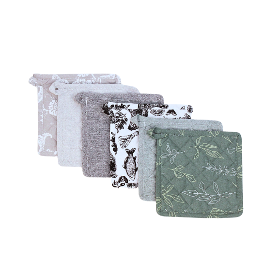 Topflappen in unterschiedlichen Designs