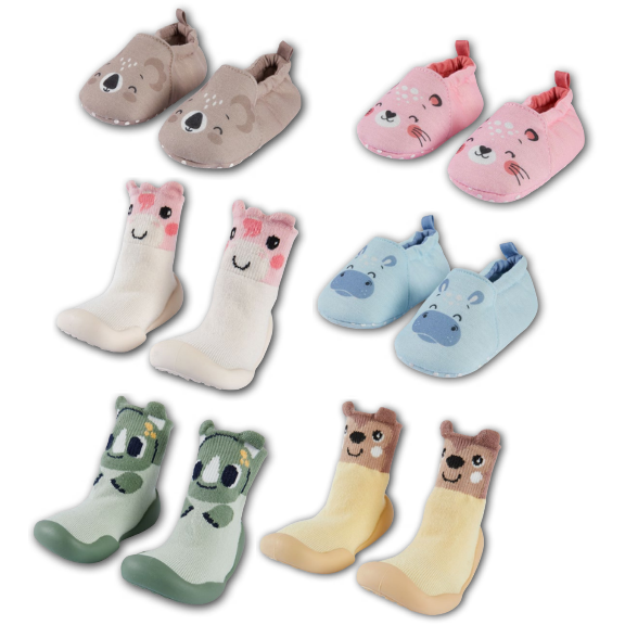6 unterschiedliche Designs an Baby Schuhen 