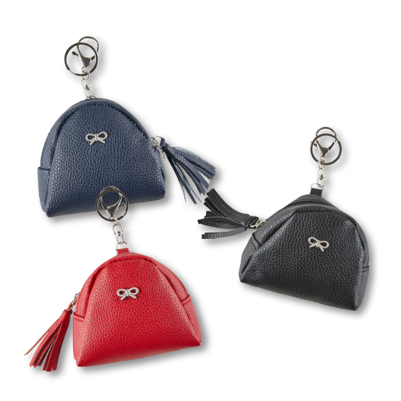 Schluesselbeutel in Rot, Blau und Schwarz