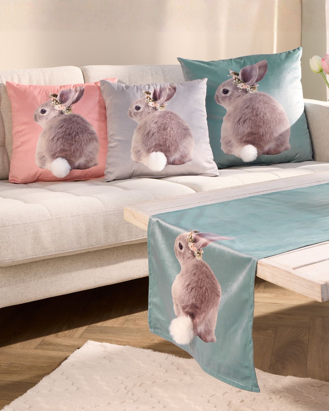 🐰🛋️ Süße Osterakzente für dein Zuhause! 🛋️🐰 Diese niedlichen Hasen-Kissen und der passende&hellip;