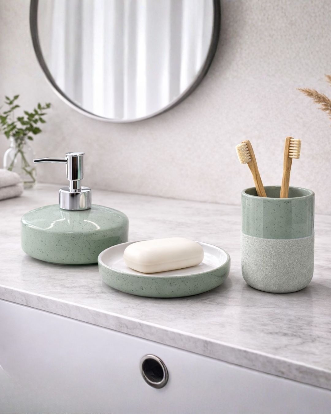 🛁✨ Stilvoll durch den Alltag im Bad! ✨🛁 Mit diesem harmonisch abgestimmten Set aus Seifenspender,&hellip;